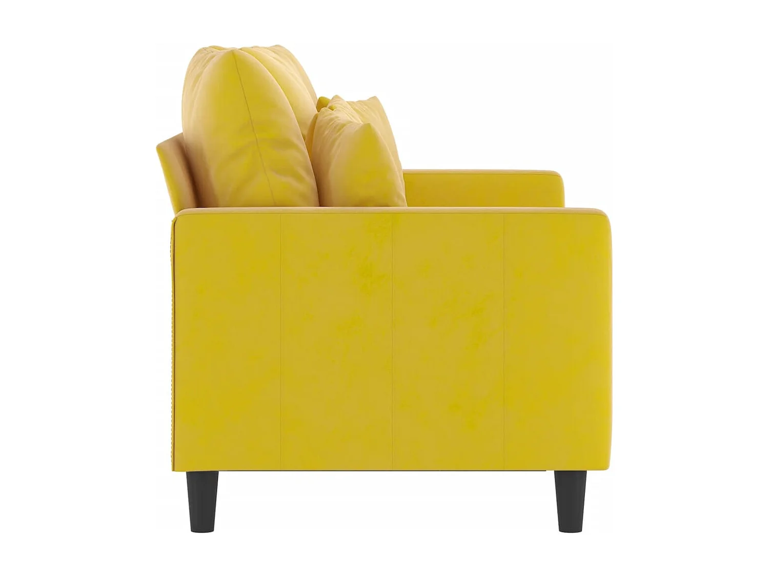 Sofá de 2 plazas terciopelo amarillo 120 cm PWFG22400