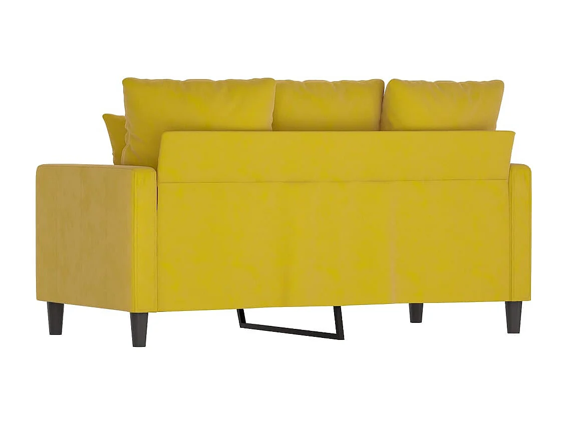 Sofá de 2 plazas terciopelo amarillo 120 cm PWFG22400