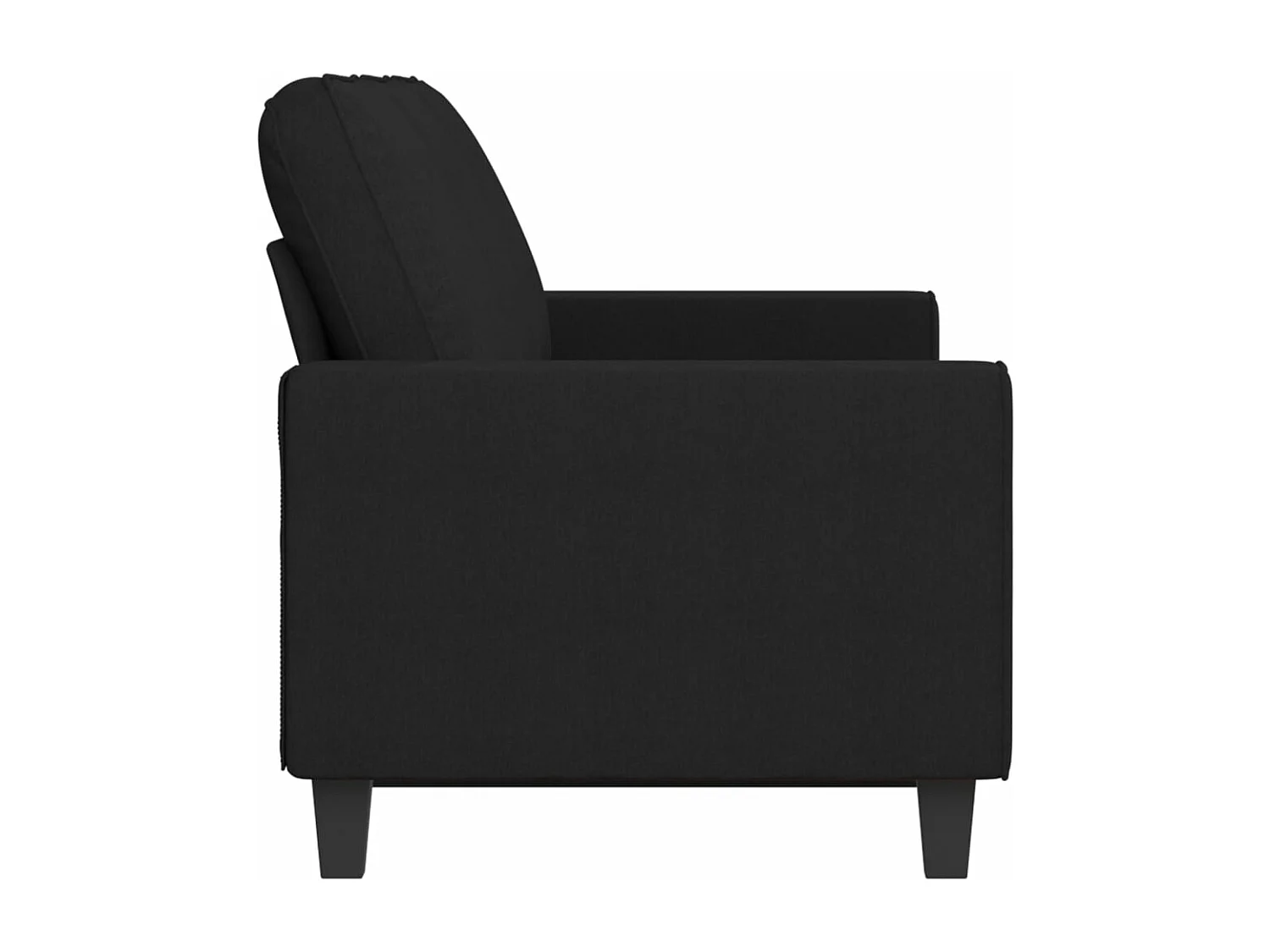 Canapé à 3 places Noir 180 cm Tissu REO16855