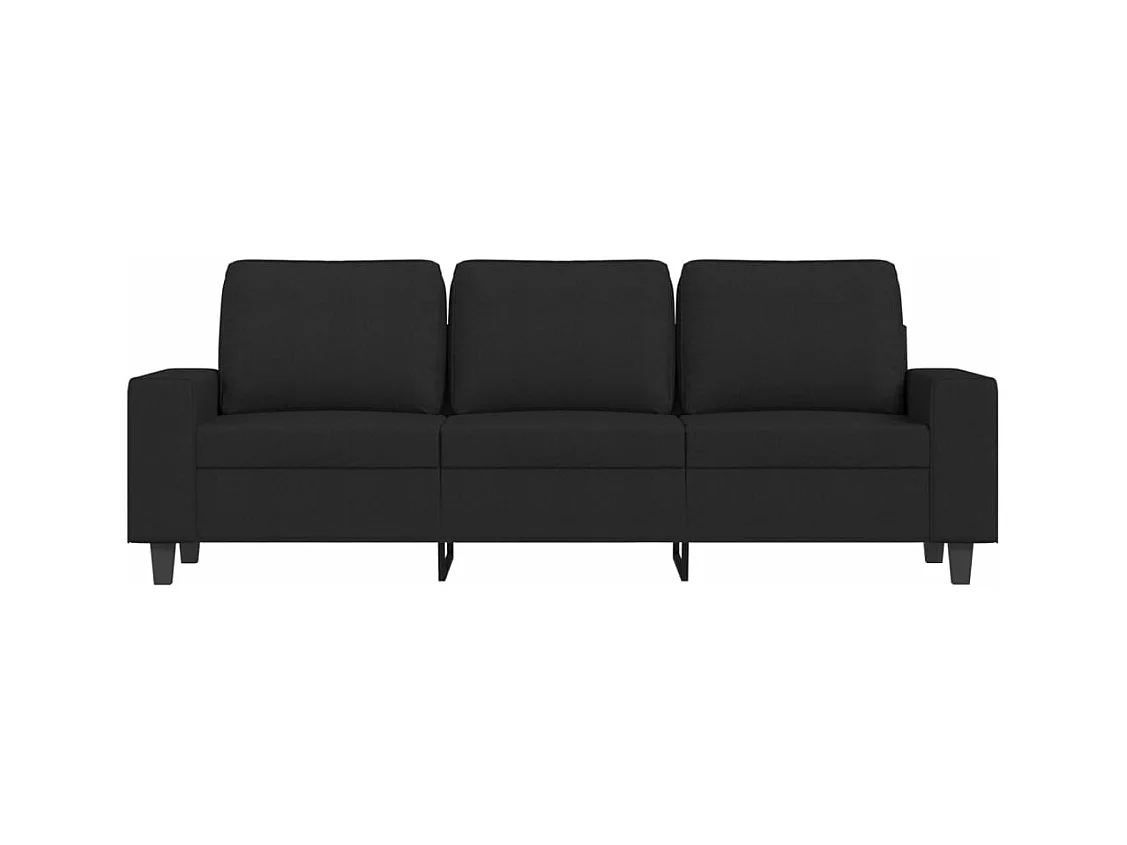 Sofá de 3 lugares tecido 180 cm preto PT428434