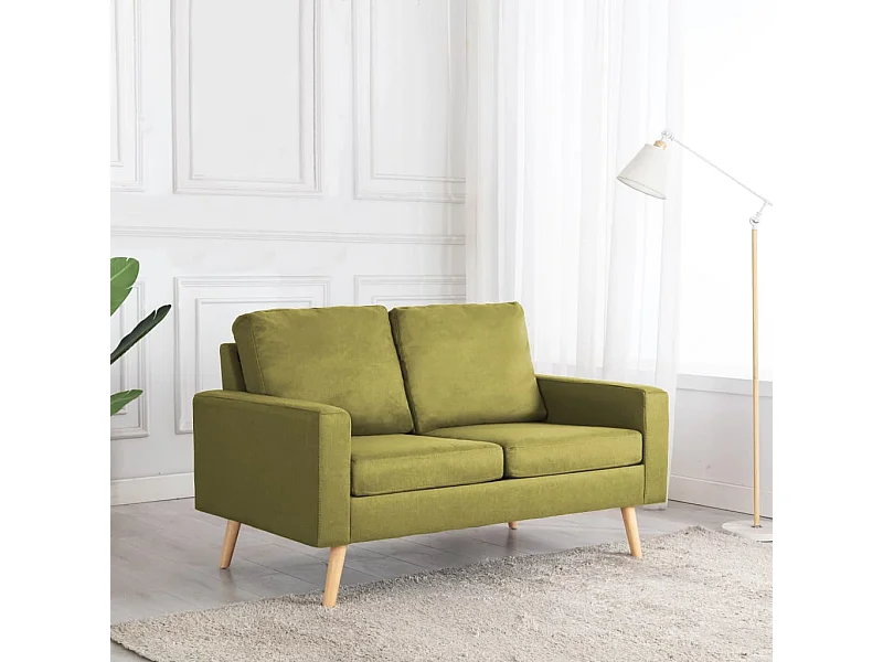 Canapé à 2 places Vert Tissu REO38510