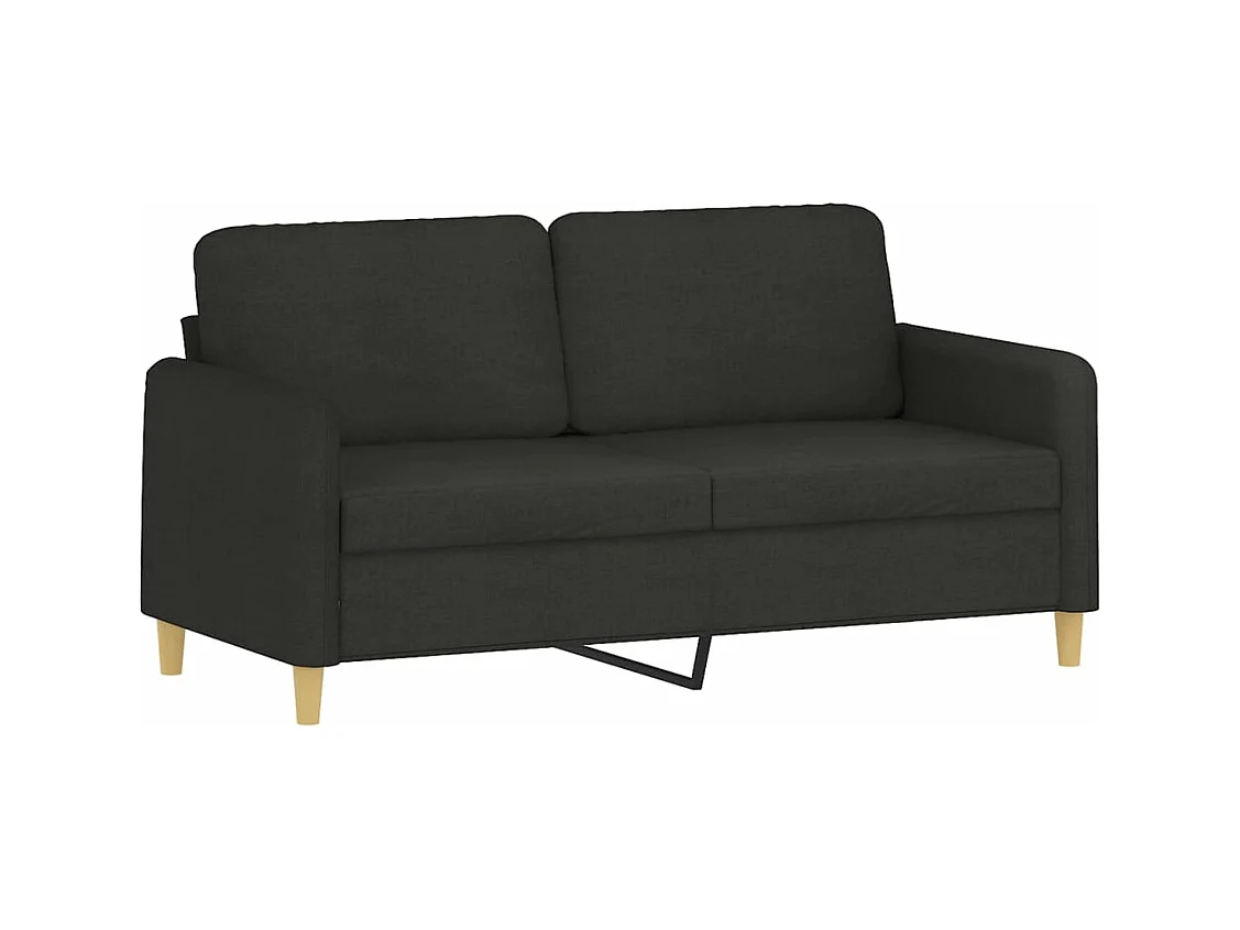 Canapé à 2 places Noir 140 cm Tissu REO51626