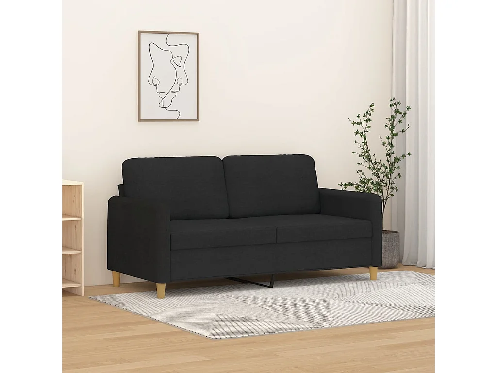 Tweezitsbank 140 cm stof zwart NL318260