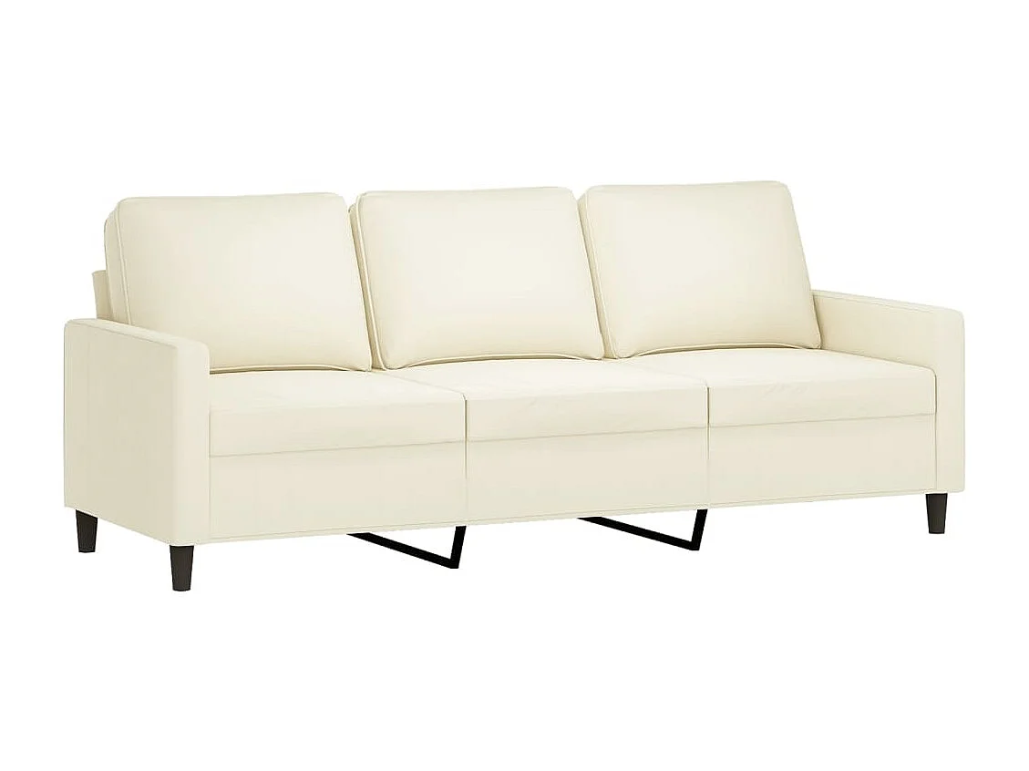 Sofá de 3 lugares 180 cm veludo cor creme PT239535