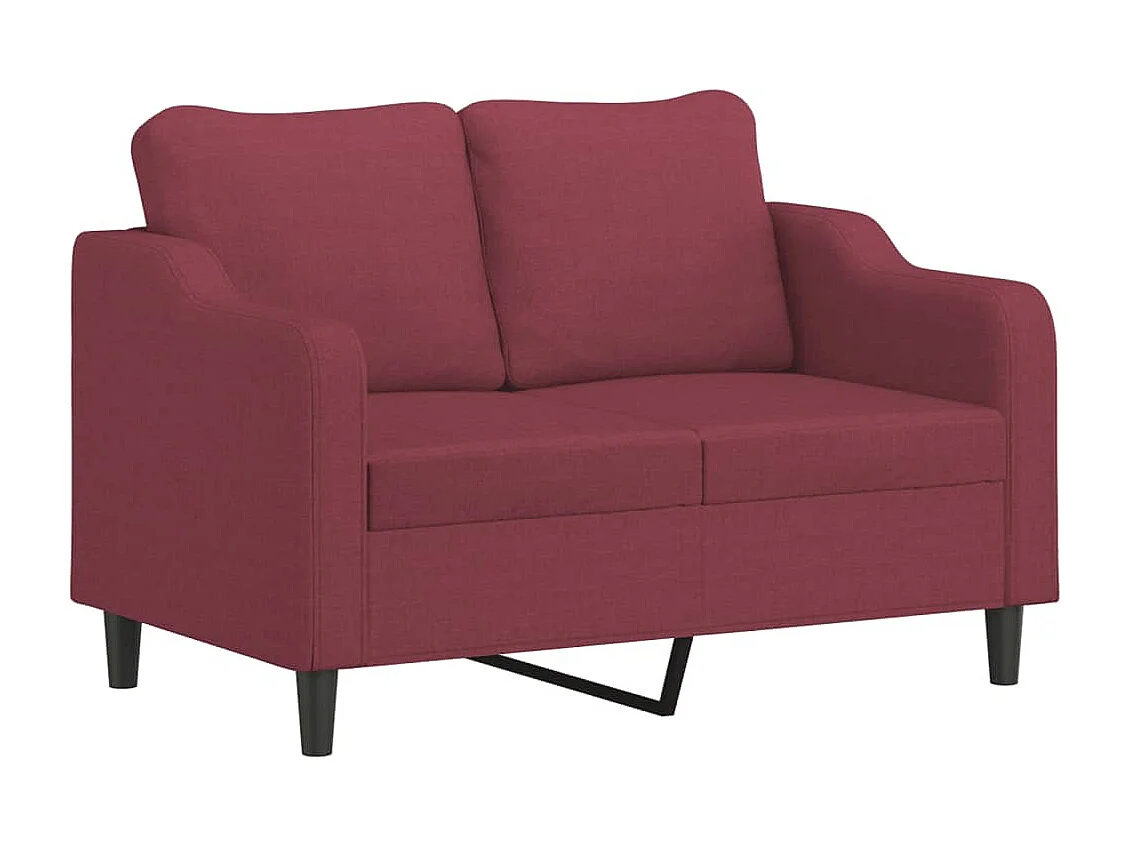 Sofá 2 lug. + almofadas decorativas 120cm tecido vermelho tinto PT826890