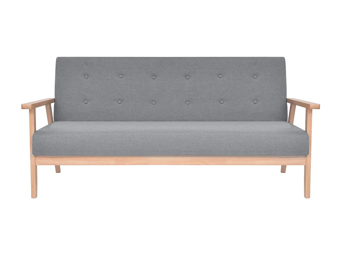 Canapé à 3 places Tissu Gris clair REO18132