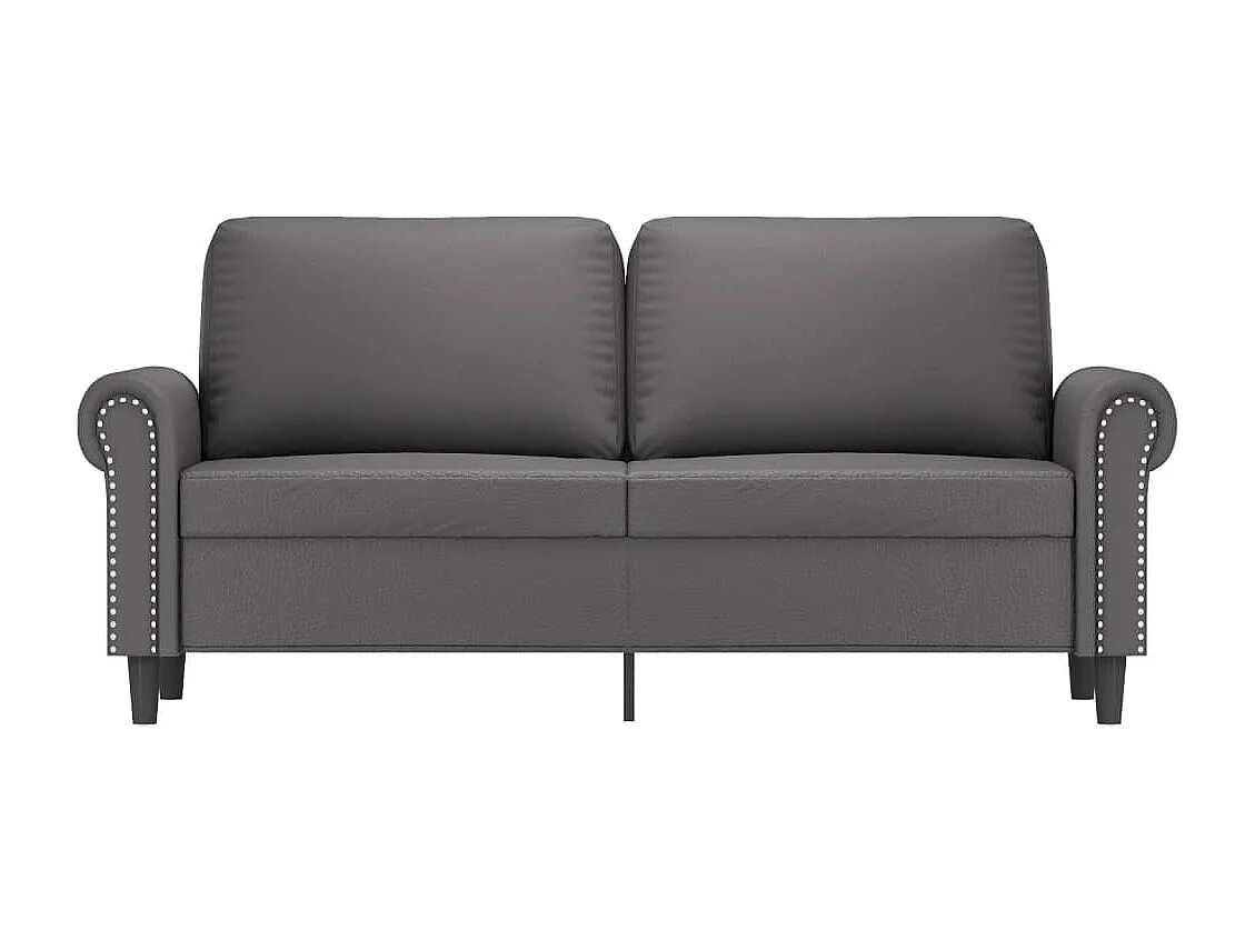 Canapé à 2 places Gris 140 cm Similicuir REO92505