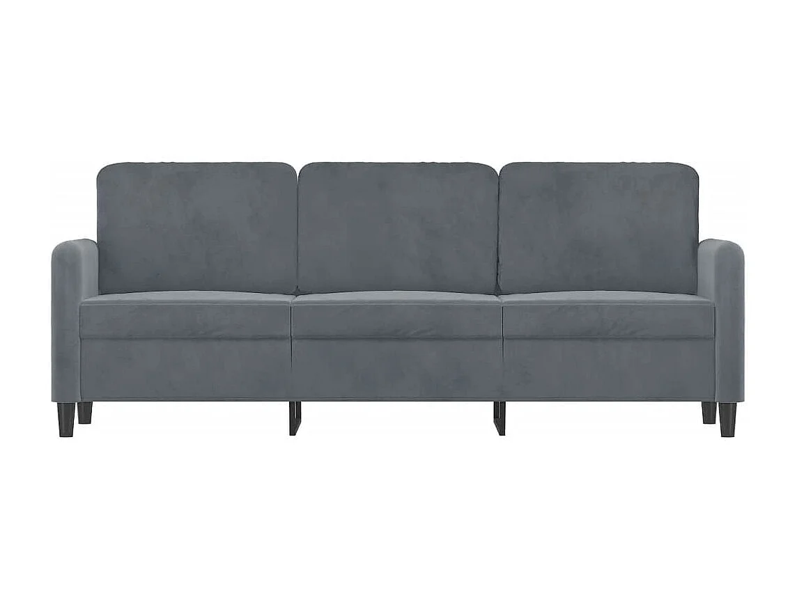 Sofá de 3 plazas terciopelo gris oscuro 180 cm PWFG26065