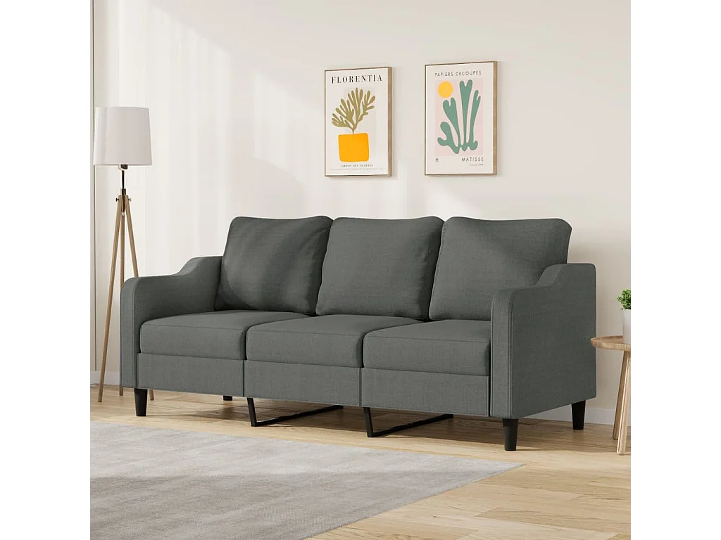 Driezitsbank 180 cm stof donkergrijs NL412630