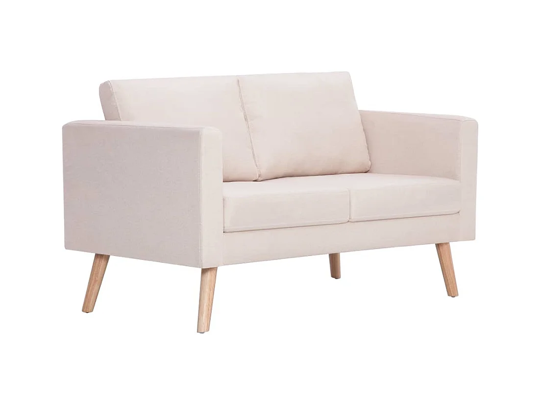 Canapé à 2 places Tissu Crème REO68853
