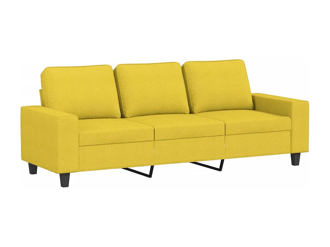 Sofá de 3 lugares com apoio de pés 180 cm tecido amarelo-claro PT335958