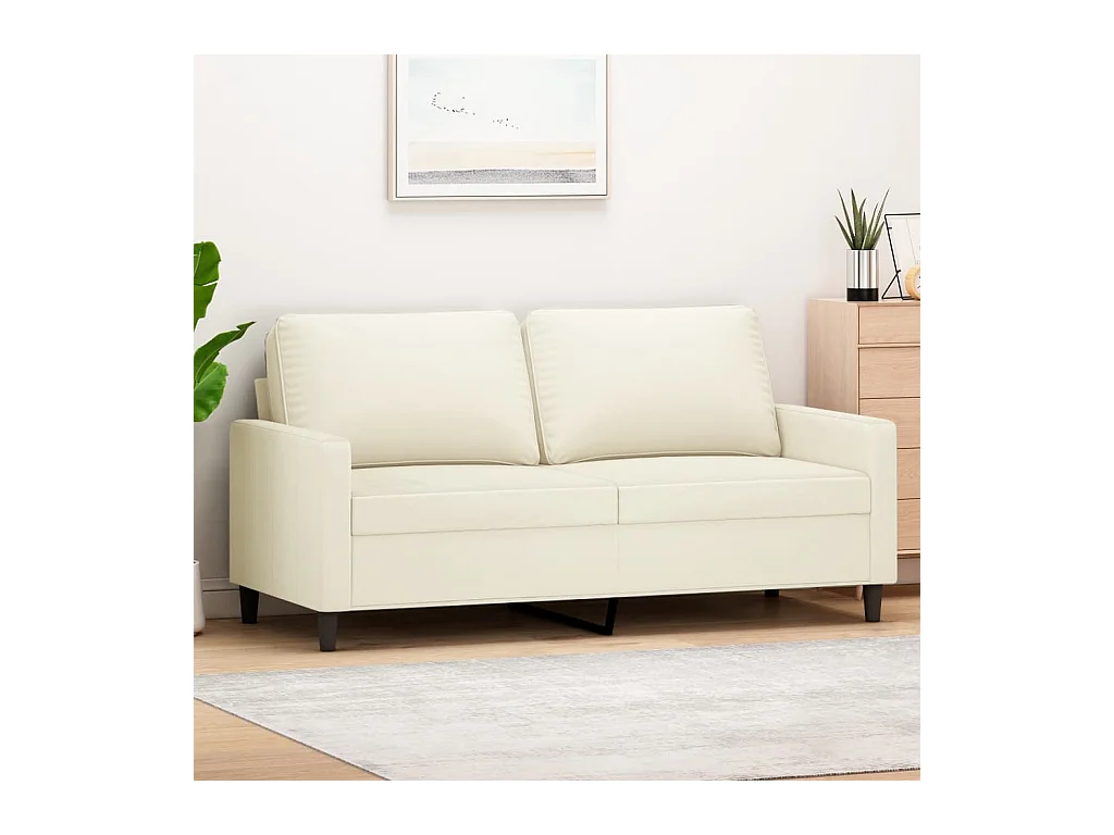 Canapé à 2 places Crème 140 cm Velours REO75619
