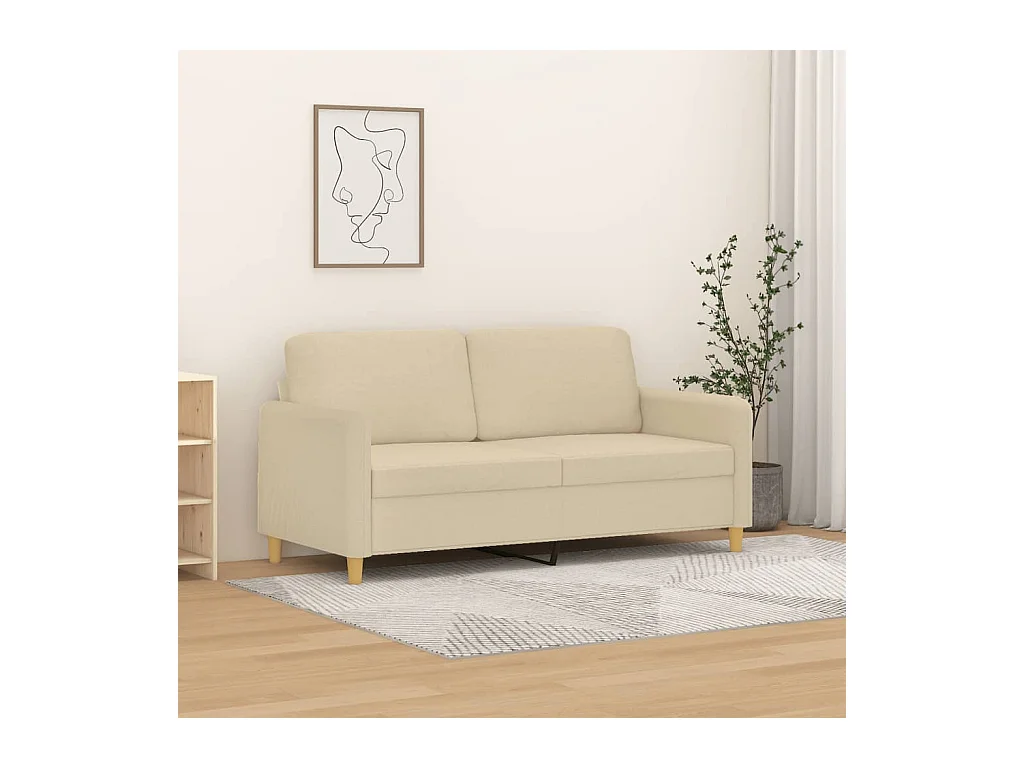 Canapé à 2 places Crème 140 cm Tissu REO61522