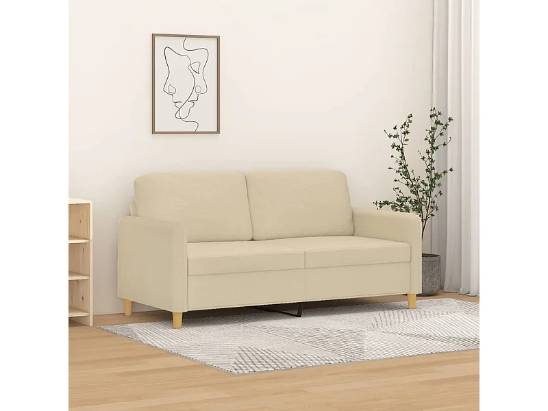 Sofá de 2 plazas de tela color crema 140 cm PWFG30091