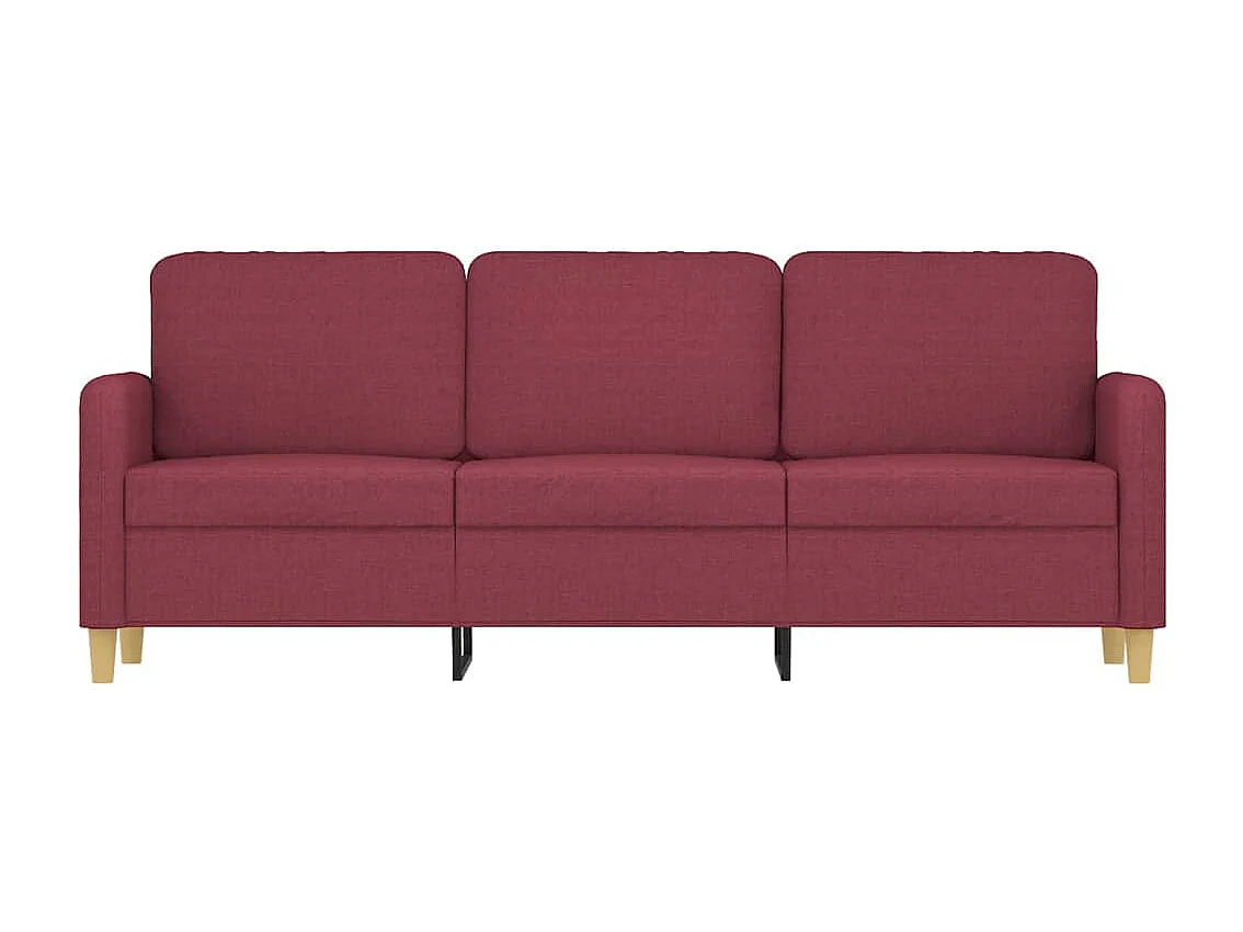 Canapé à 3 places Rouge bordeaux 180 cm Tissu REO63891