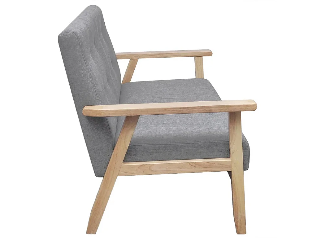 Canapé à 2 places Tissu Gris clair REO15883