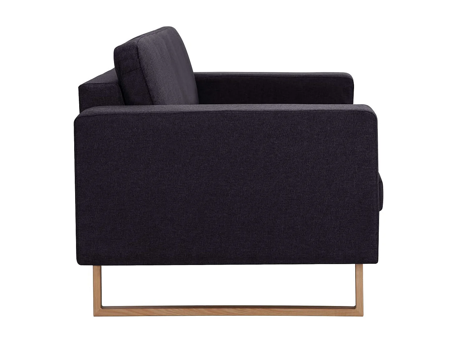 Canapé à 2 places Tissu Noir REO98741