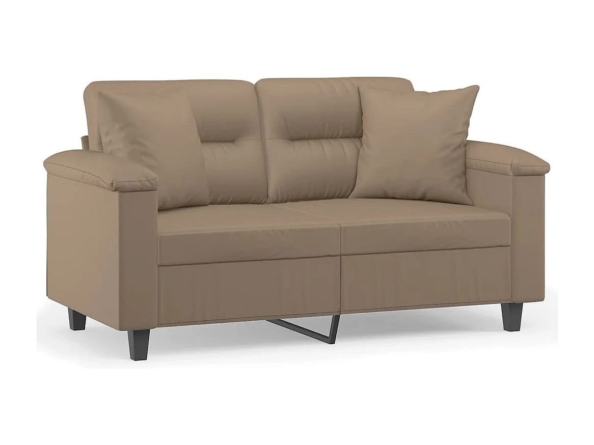 Canapé 2 places avec oreillers cappuccino 120 cm similicuir REO75758