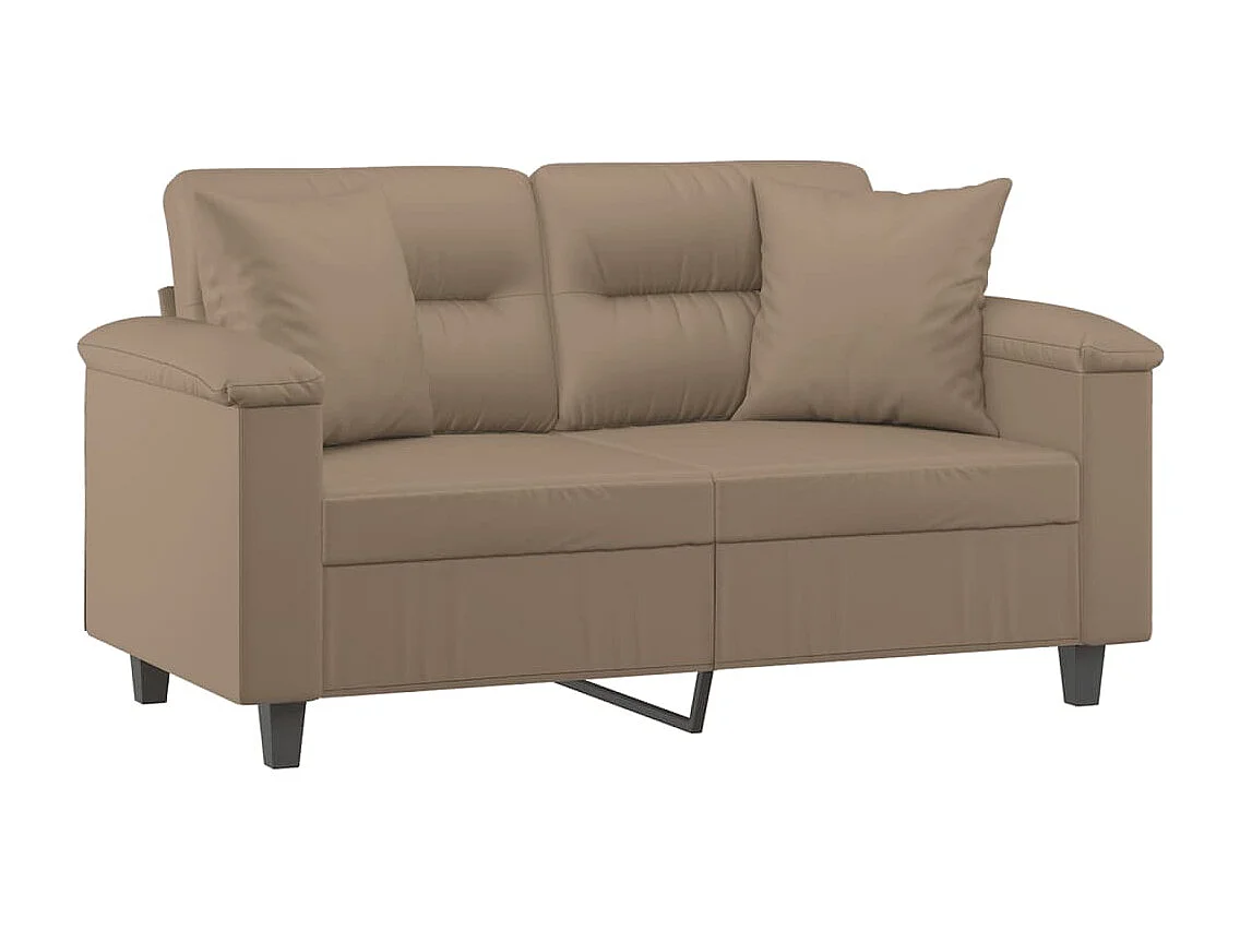 Canapé 2 places avec oreillers cappuccino 120 cm similicuir REO75758