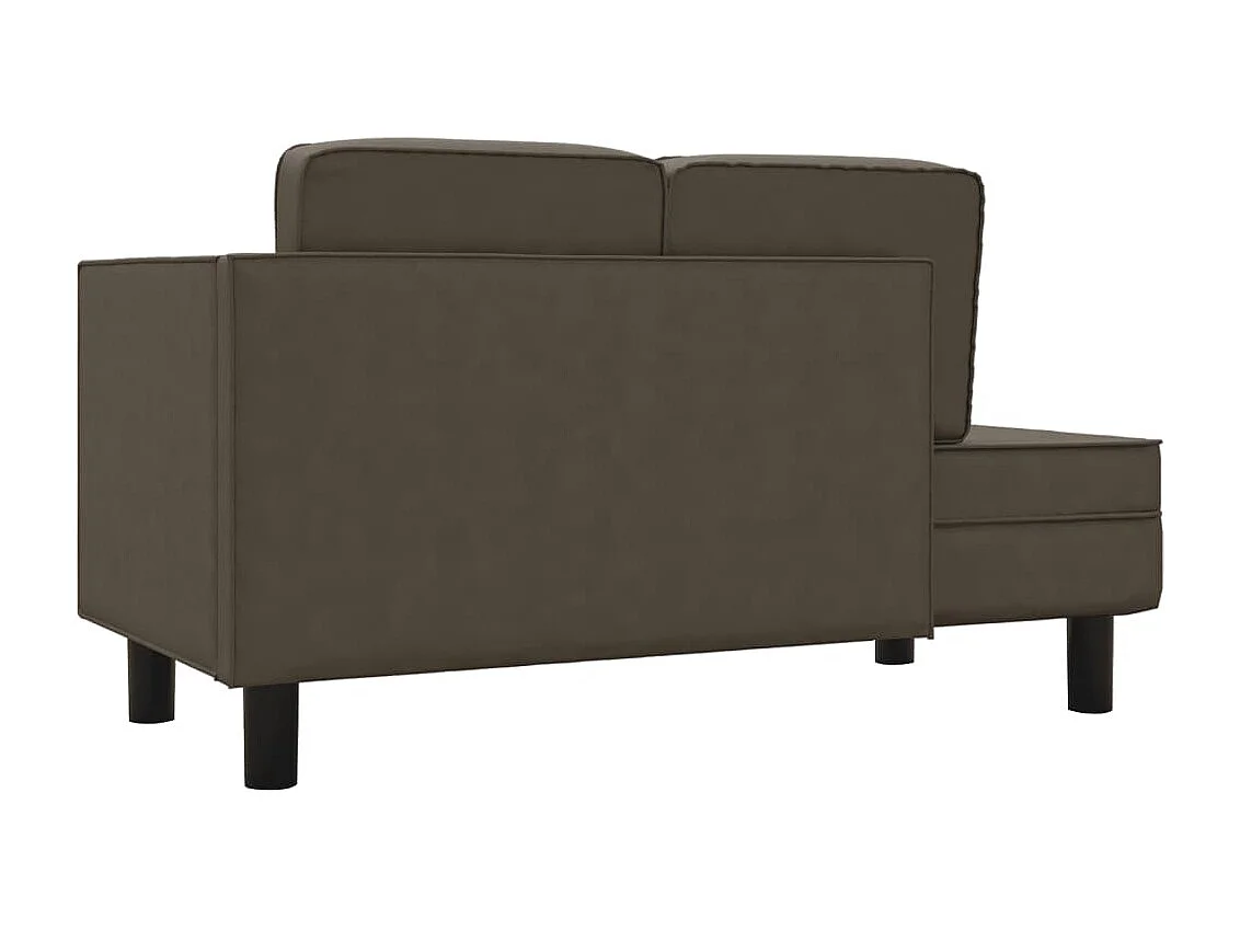 Chaise longue met kussens en bolster kunstleer grijs NL631714