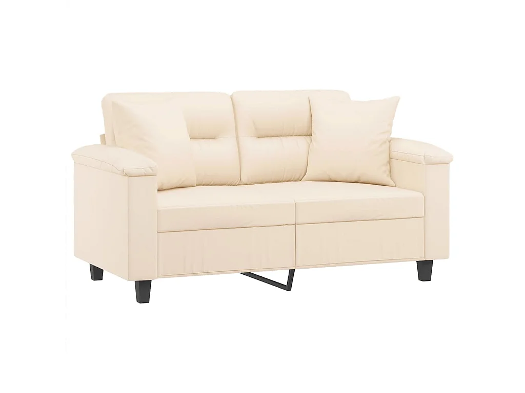 Tweezitsbank met kussens 120 cm microvezelstof beige NL385622