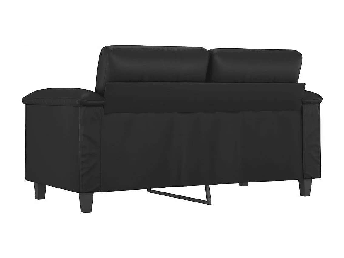 Sofá de 2 lugares 120 cm couro artificial preto PT323655