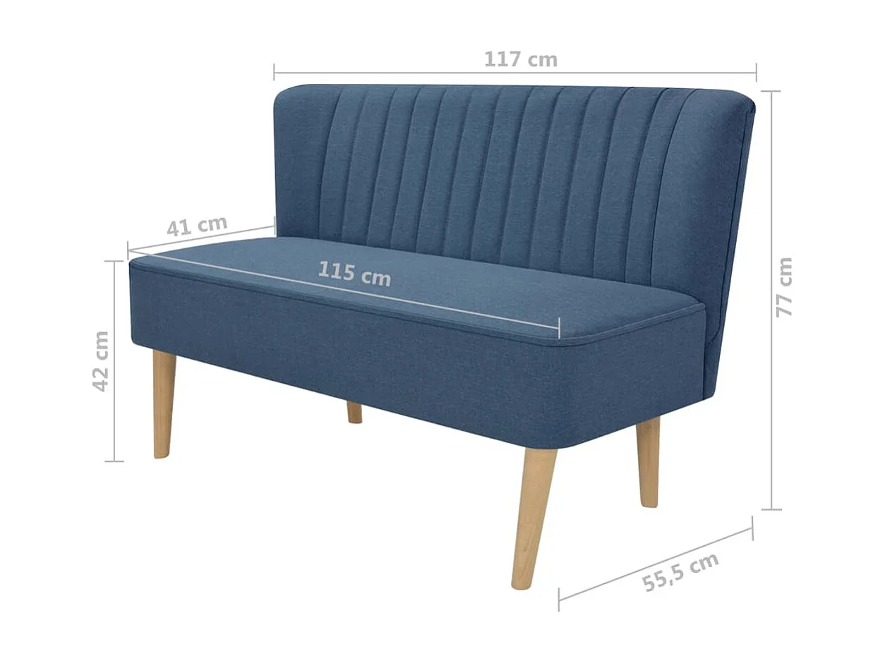 Canapé 117 x 55,5 x 77 cm Tissu Bleu REO72224