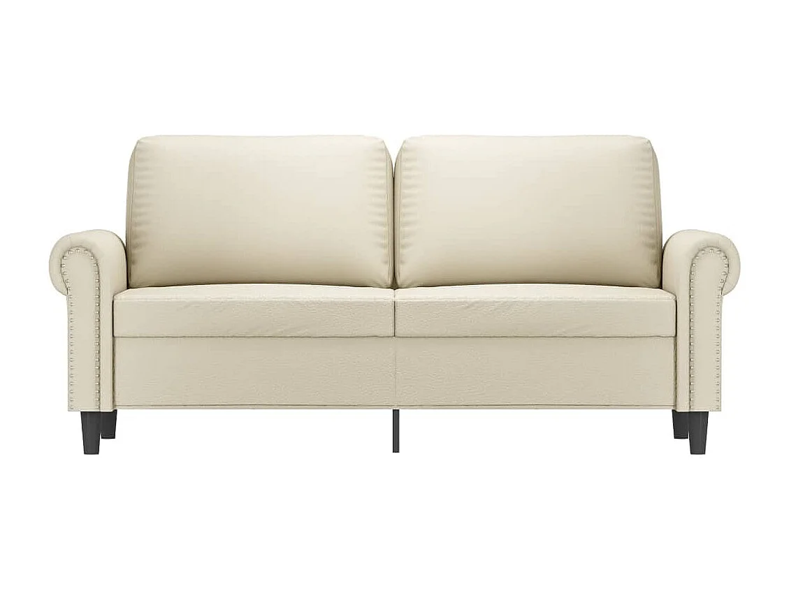 Sofá de 2 plazas de cuero sintético color crema 140 cm PWFG82515