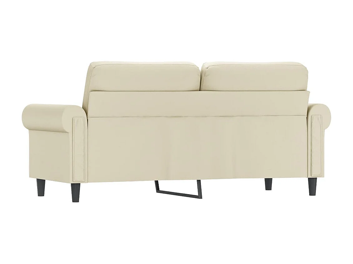 Sofá de 2 plazas de cuero sintético color crema 140 cm PWFG82515