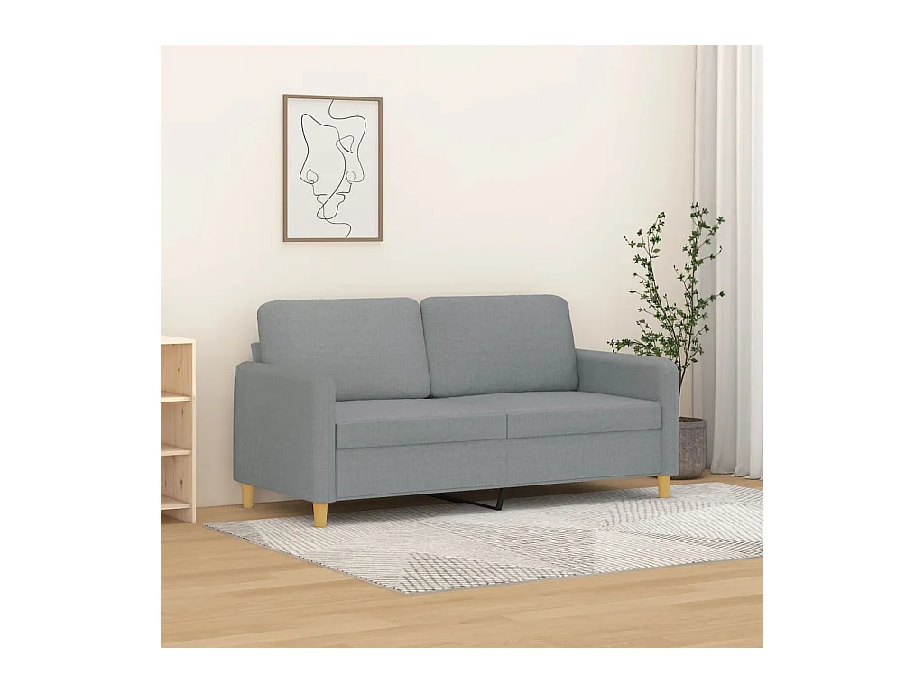 Canapé à 2 places Gris clair 140 cm Tissu REO62064