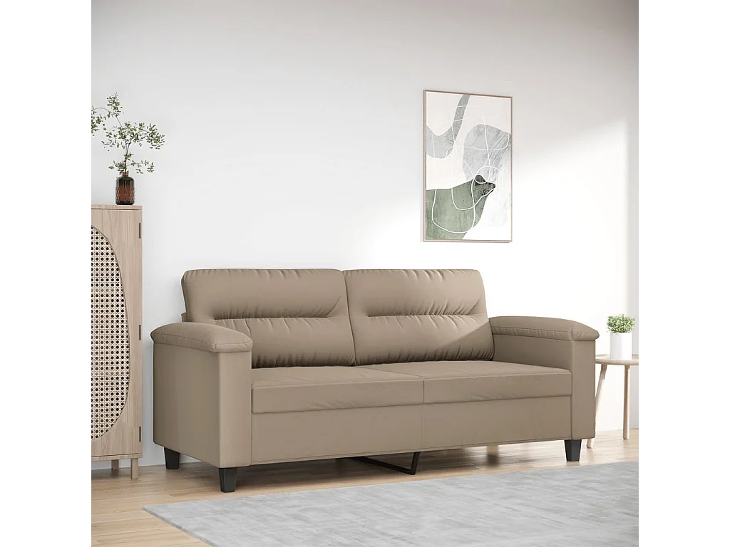 Canapé à 2 places Taupe 140 cm Tissu microfibre REO28568