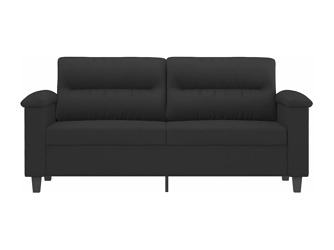 Canapé à 2 places Noir 140 cm Tissu microfibre REO67608