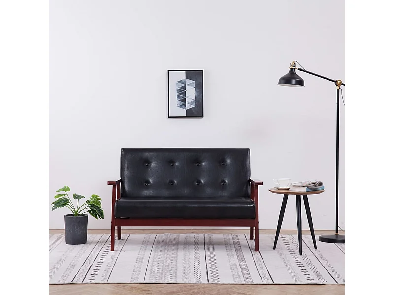 Tweezitsbank kunstleer zwart NL567568