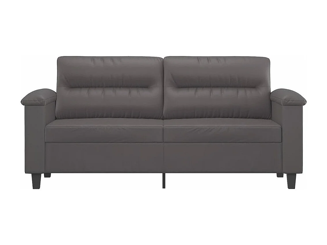 Sofá de 2 plazas de cuero sintético gris 140 cm PWFG36035