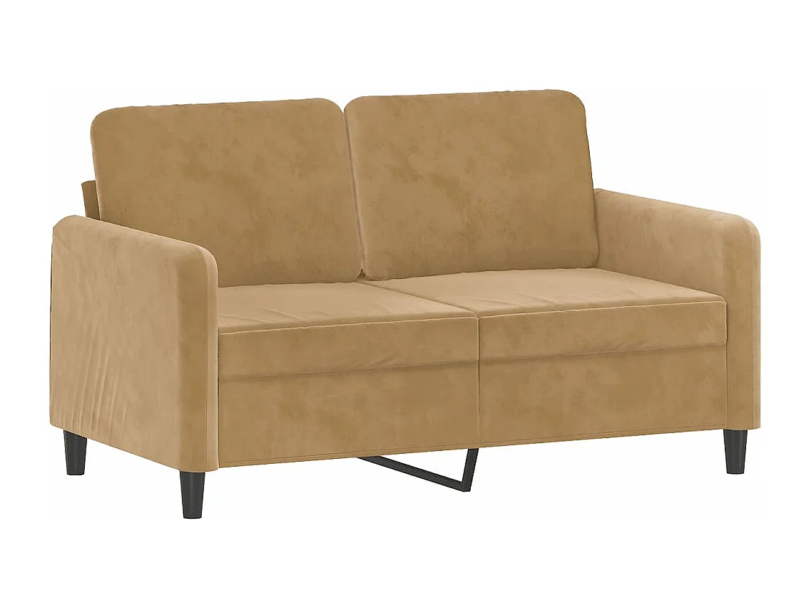Canapé 2 places avec oreillers décoratifs brun 120 cm velours REO90621