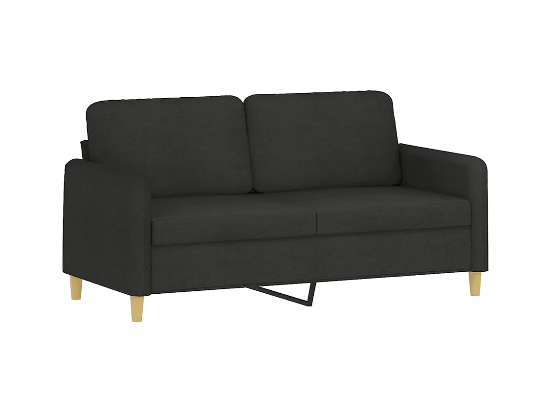 Canapé 2 places avec oreillers décoratifs noir 140 cm tissu REO42842