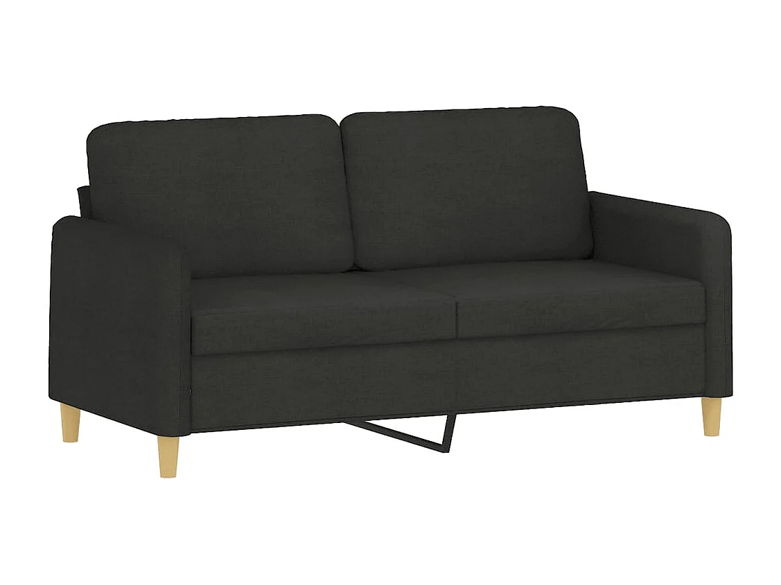 Canapé 2 places avec oreillers décoratifs noir 140 cm tissu REO42842
