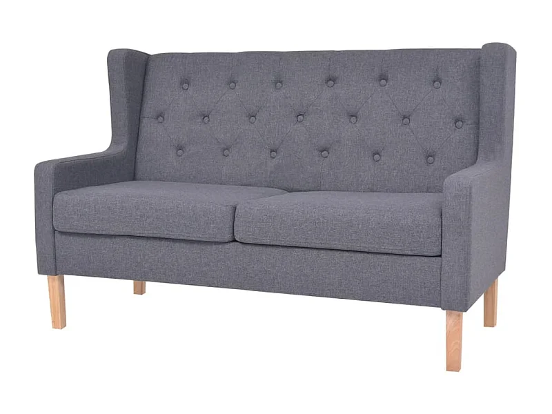 Canapé à 2 places Tissu Gris REO88401