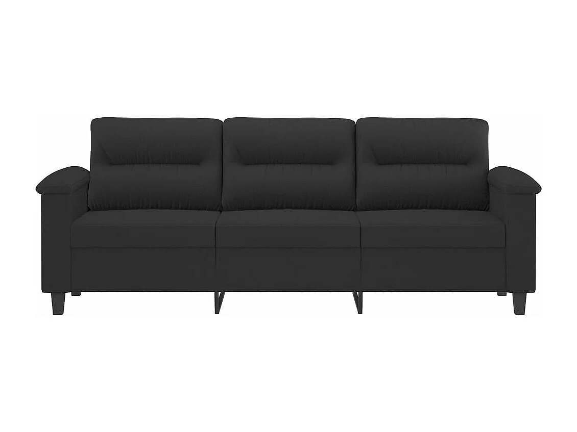 Sofá de 3 lugares 180 cm tecido de microfibra preto PT953904