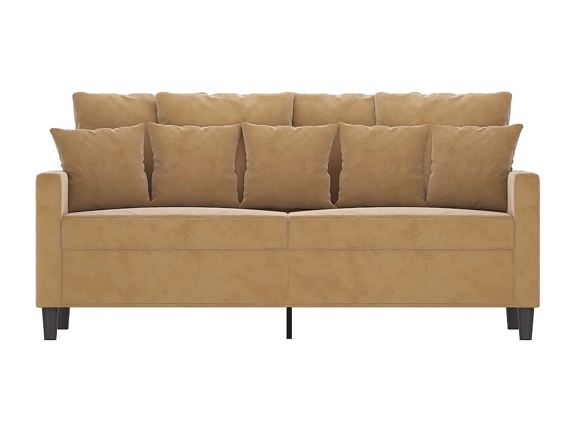 Sofá de 2 plazas terciopelo marrón 140 cm PWFG90482