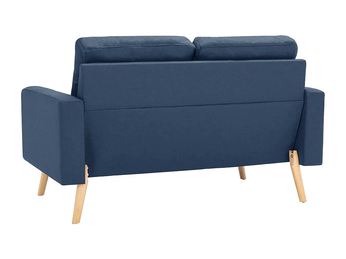 Canapé à 2 places Bleu Tissu REO15723