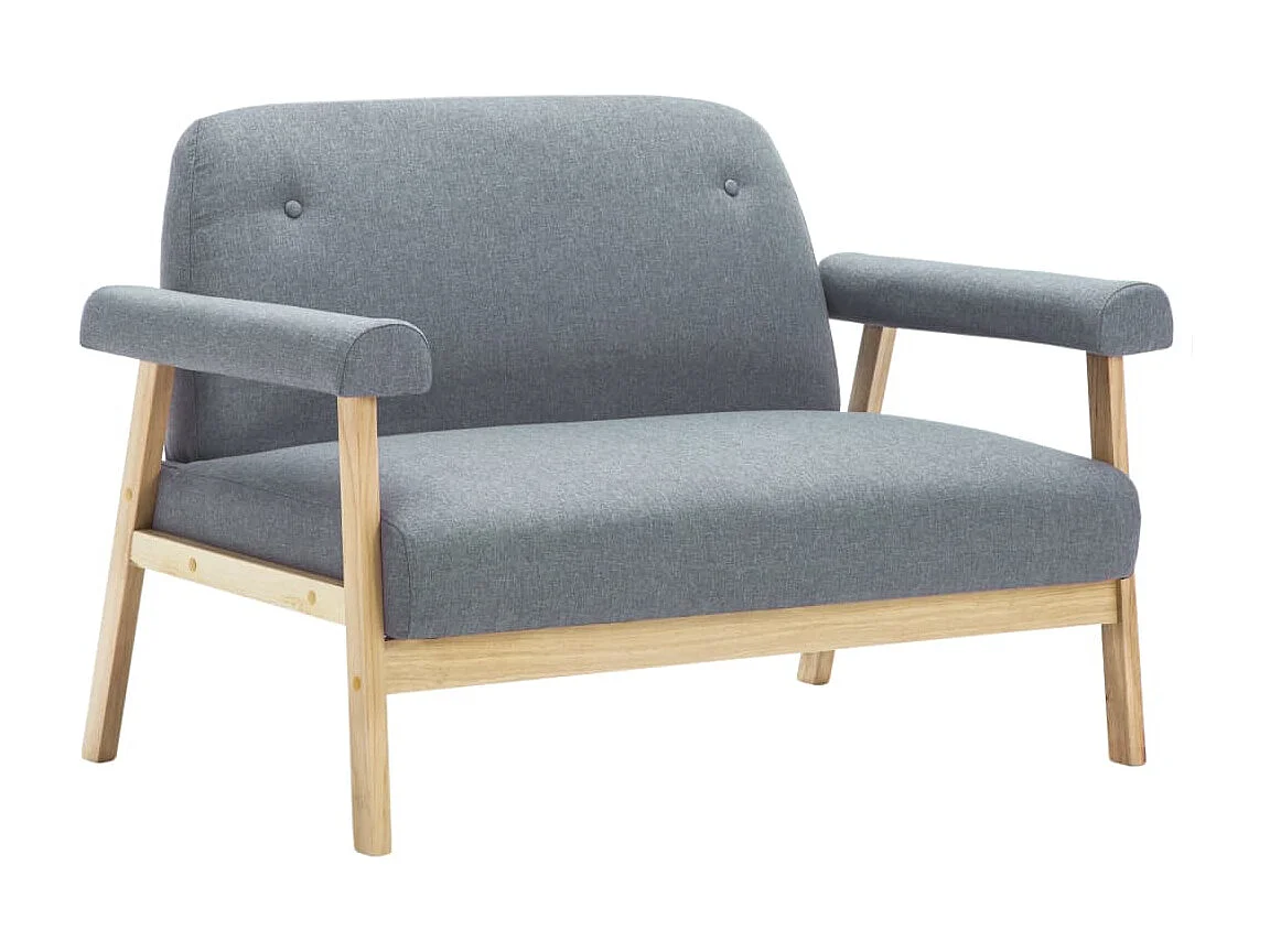 Canapé à 2 places Tissu Gris clair REO13166