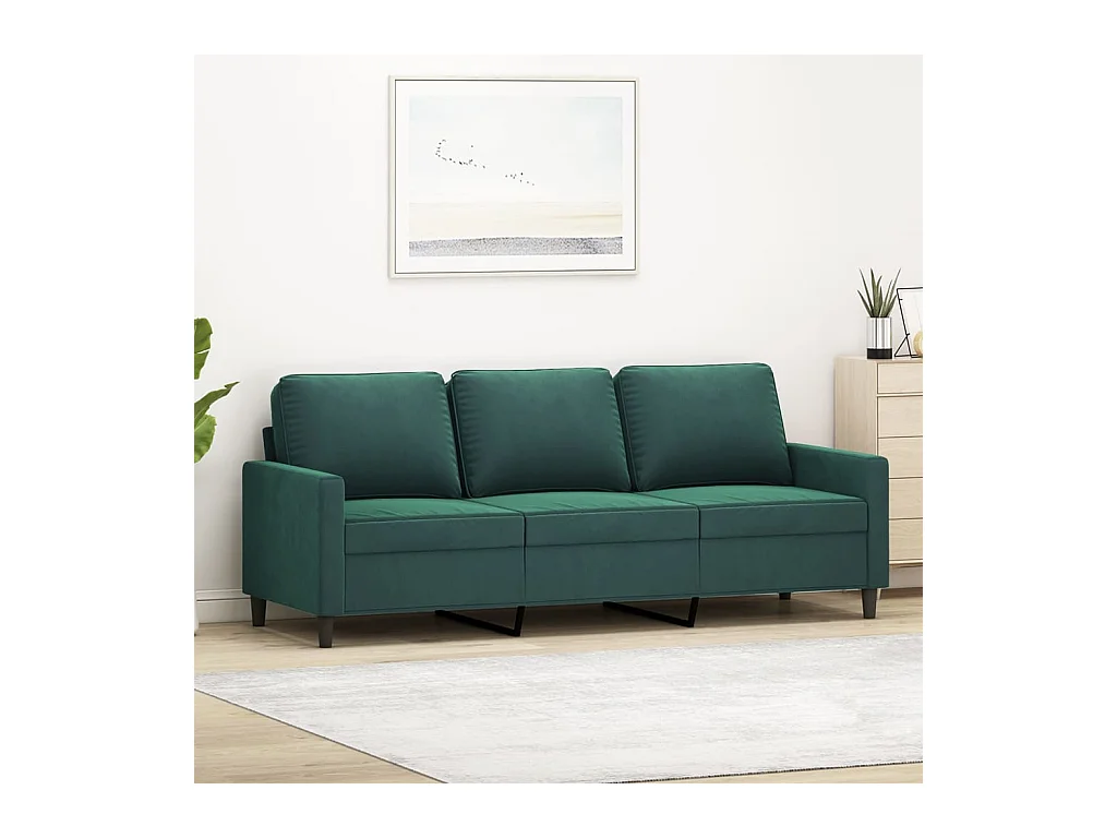 Canapé à 3 places Vert foncé 180 cm Velours REO58904