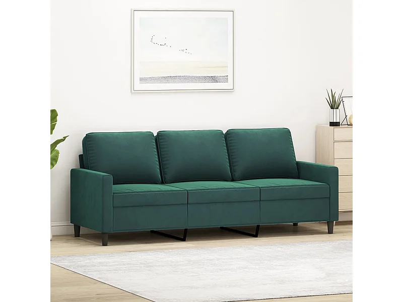 Canapé à 3 places Vert foncé 180 cm Velours REO58904