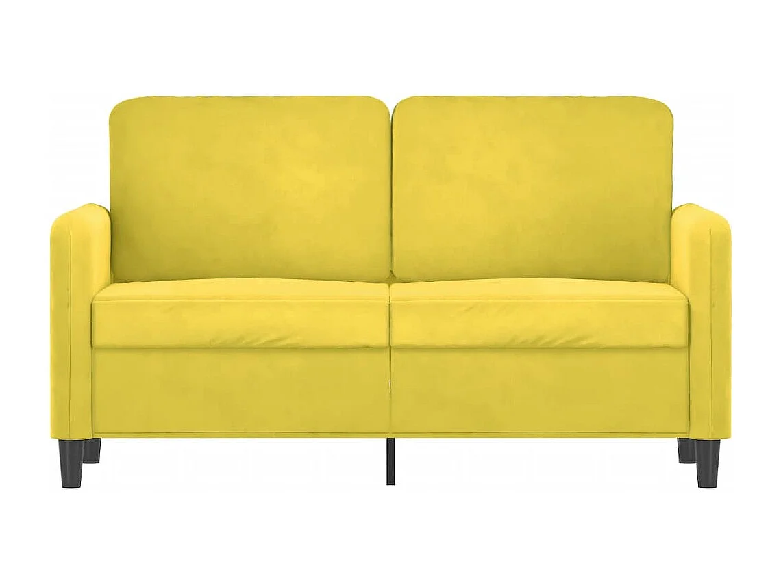 Sofá de 2 lugares veludo 120 cm amarelo PT447449