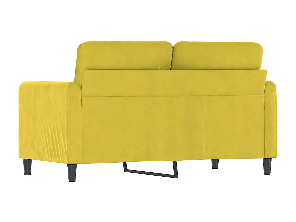 Sofá de 2 lugares veludo 120 cm amarelo PT447449