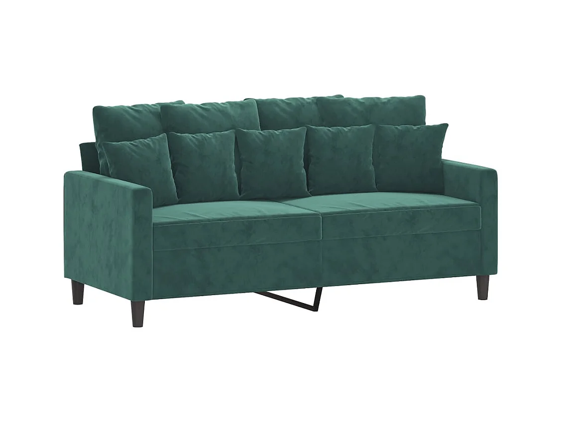 Sofá de 2 lugares 140 cm veludo verde-escuro PT984287