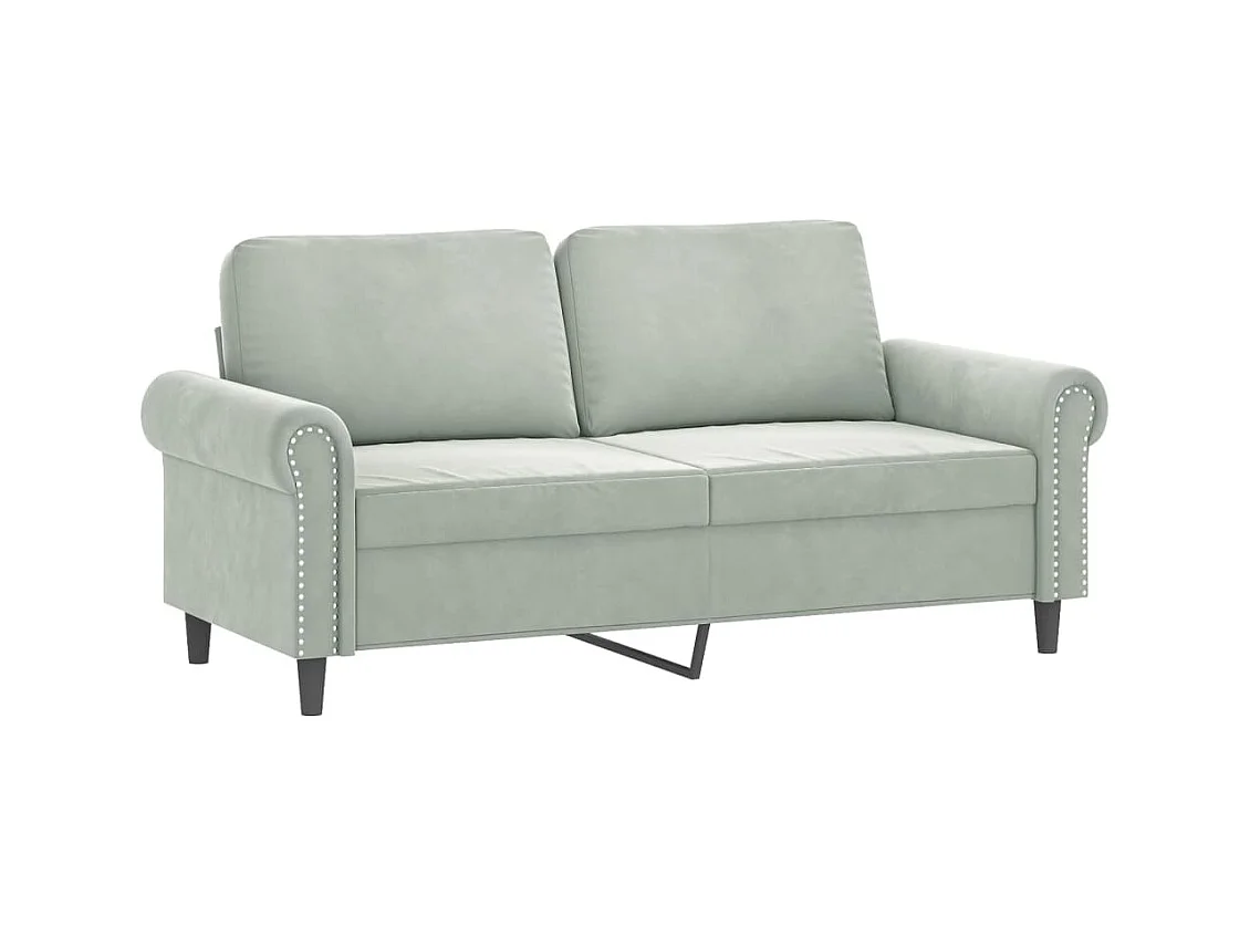 Canapé à 2 places Gris clair 140 cm Velours REO41907