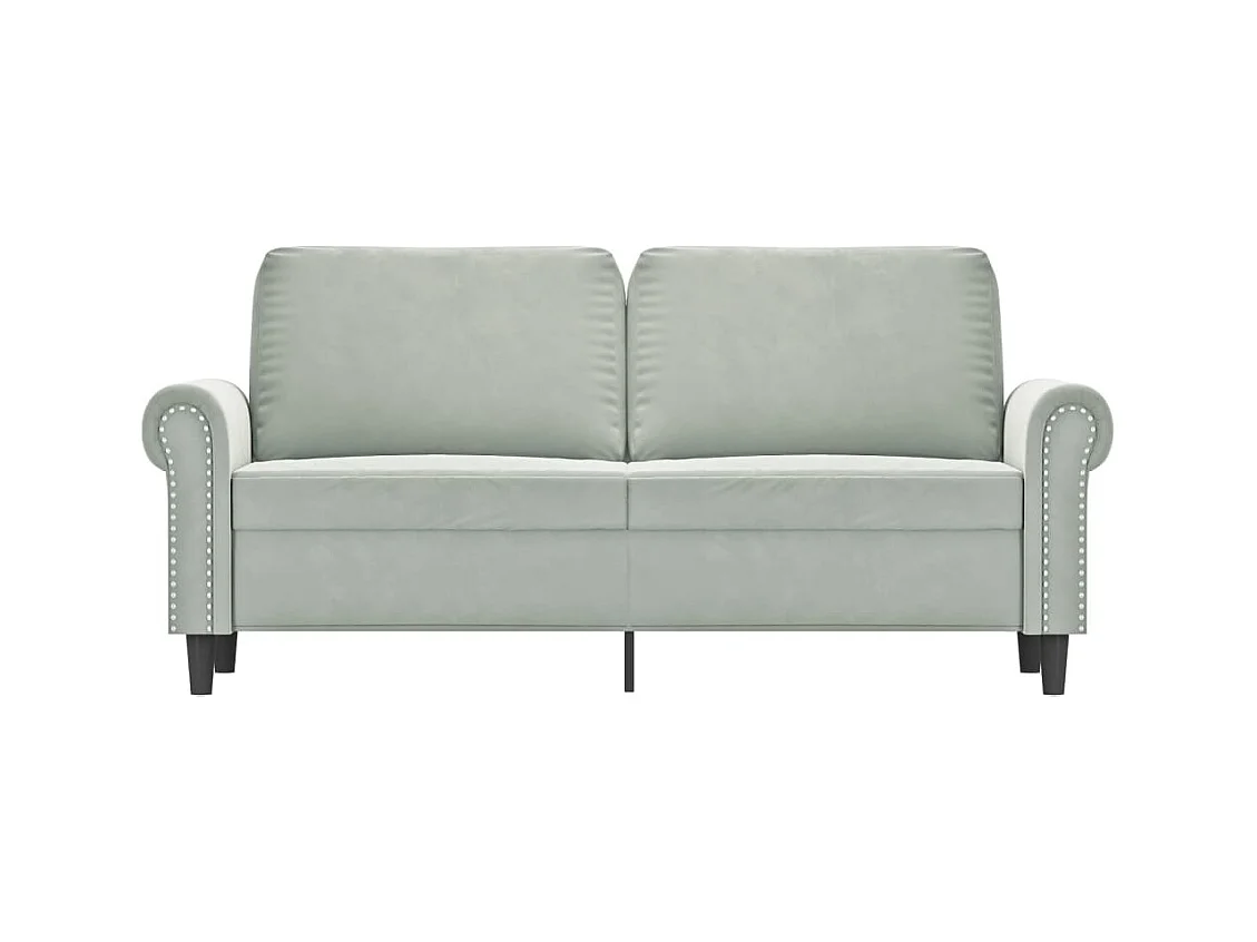 Canapé à 2 places Gris clair 140 cm Velours REO41907