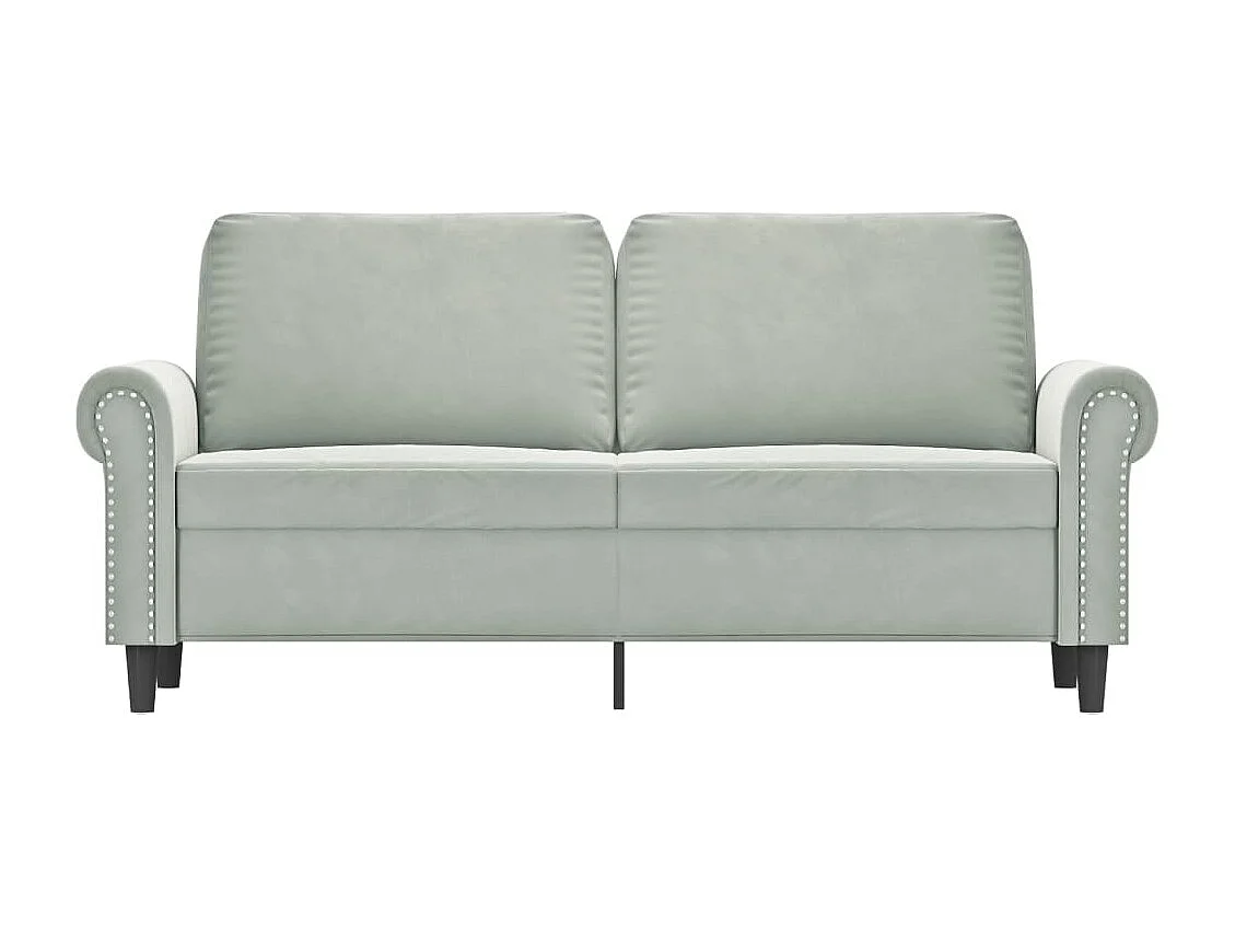 Canapé à 2 places Gris clair 140 cm Velours REO41907